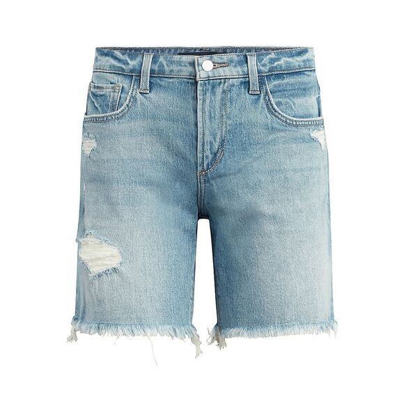 Joe's Jeans The Lara Ripped Denim Bermuda Shorts In Indiana - 26 - Picture 2 of 3